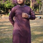 Classic Dark Raspberry Cotton Panjabi