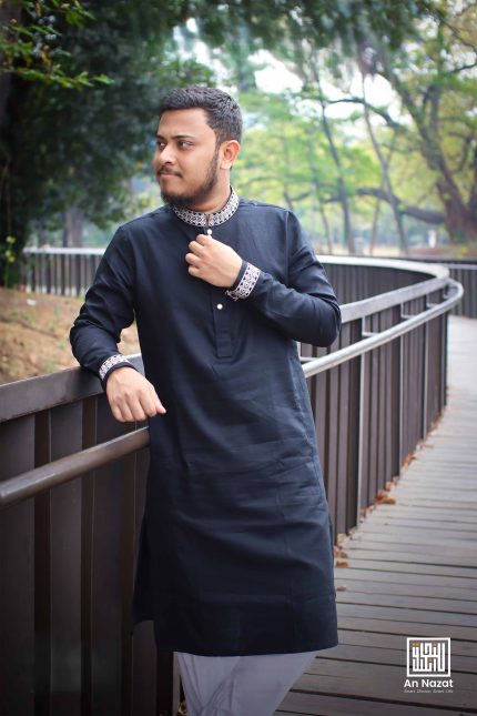 Classic Black Cotton Panjabi